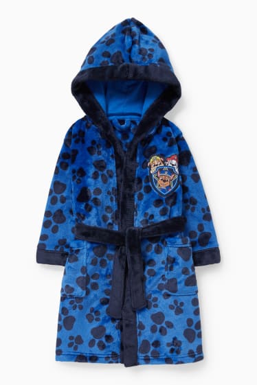 Kinderen - Paw Patrol - fleece badjas met capuchon - blauw