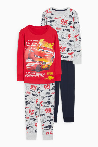 Niños - Pack de 2 - Cars - pijamas - 4 piezas - rojo