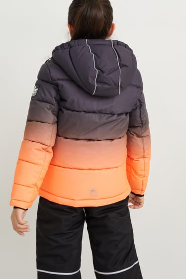 Enfants - Veste de ski à capuche - corail