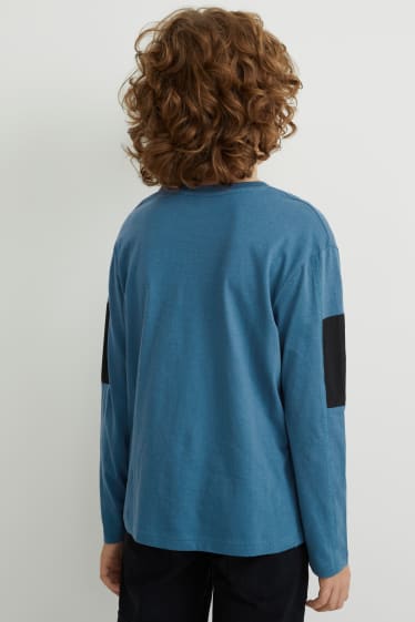 Copii - Tricou cu mânecă lungă - turcoaz închis