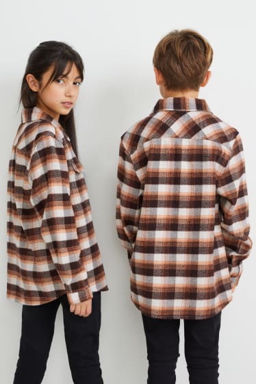 Enfants garçons - Chemise - genderneutral - à carreaux - marron / beige