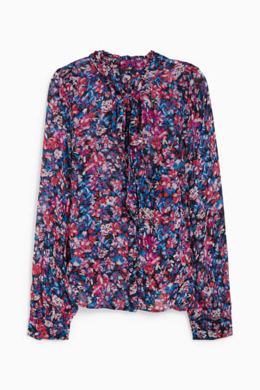 Donna - Blusa di chiffon - a fiori - stampa multicolore