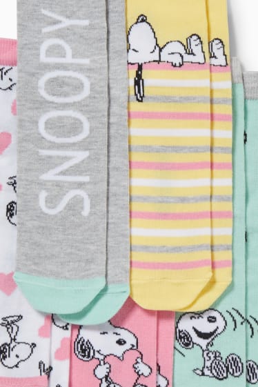 Kinder - Multipack 5er - Snoopy - Socken mit Motiv - rosa