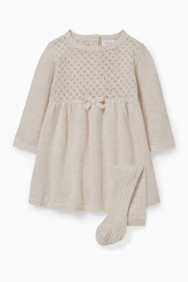 Babys - Babyoutfit - 2-delig - beige