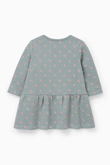 Babys - Baby-Sweatkleid - geblümt - grün