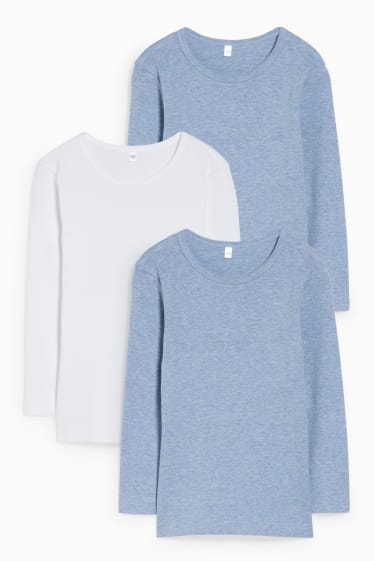 Enfants garçons - Lot de 3 - maillots de corps - bleu clair-chiné