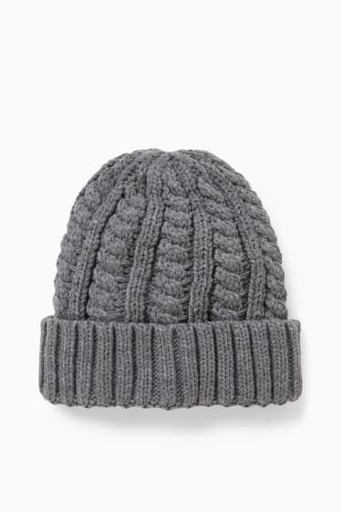 Home - Gorra de punt de mitja - trenat - gris fosc