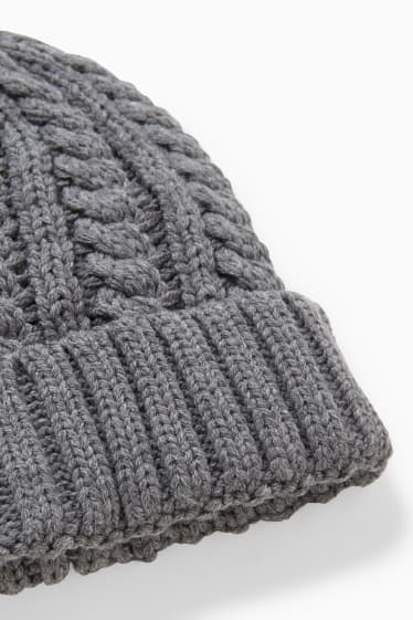 Home - Gorra de punt de mitja - trenat - gris fosc