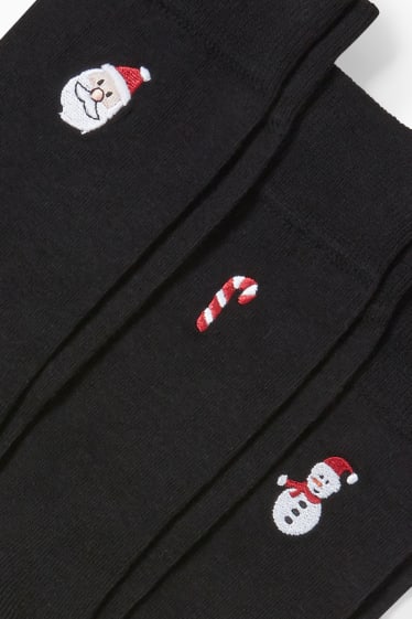 Mężczyźni - Wielopak, 3 pary - skarpety w bożonarodzeniowym stylu - LYCRA® - czarny