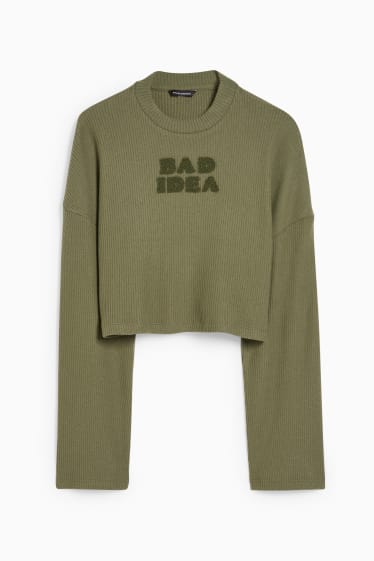 Teens & young adults - CLOCKHOUSE - cropped jumper - dark green