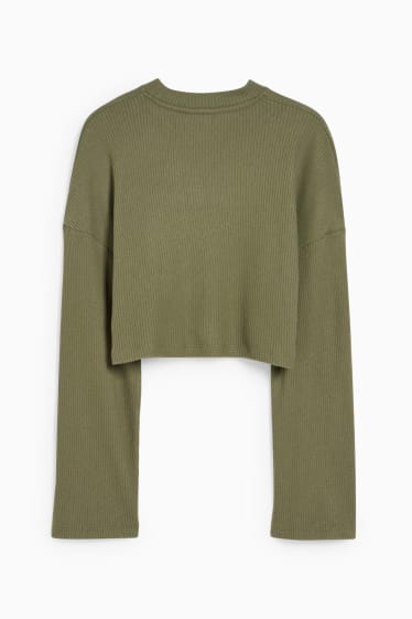 Dona - Jersei crop - verd fosc