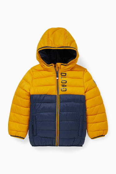 Kinder Jungen - Steppjacke mit Kapuze - gelb