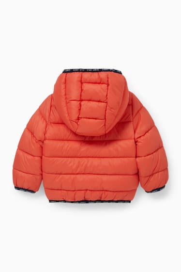 Bebeluși - Jachetă matlasată cu glugă bebeluși - portocaliu