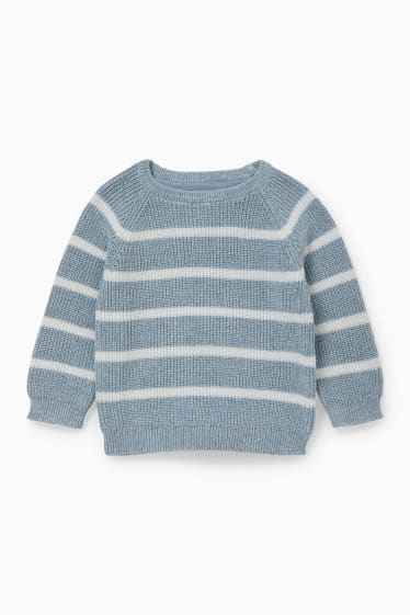 Babies - Baby jumper - striped - white / light blue