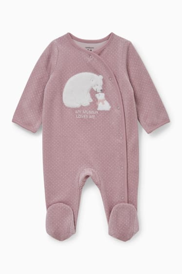 Baby Mädchen - Baby-Schlafanzug - gepunktet - dunkelrosa