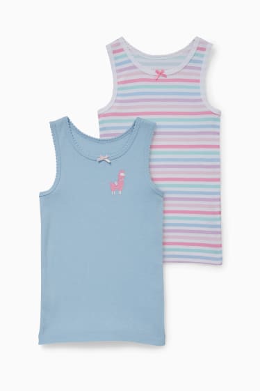 Enfants filles - Lot de 2 - maillots de corps - bleu clair