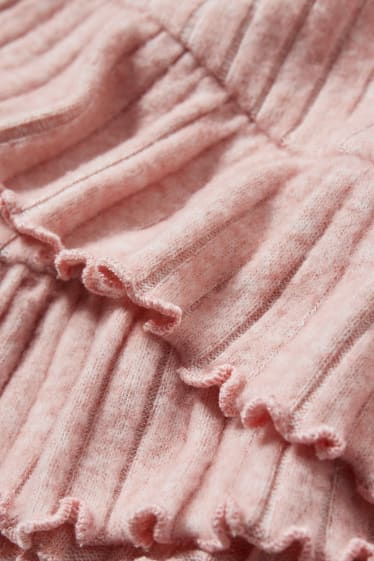 Damen - CLOCKHOUSE - Crop Langarmshirt - rosa-melange
