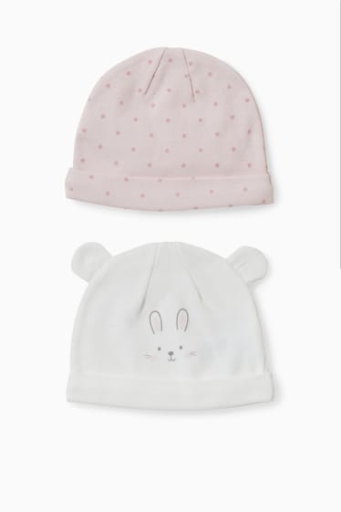 Nadó nena - Paquet de 2 - gorra per a nadó - blanc/rosa