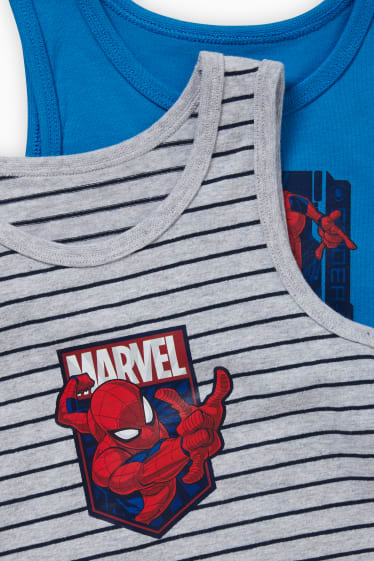 Niños - Pack de 2 - Spider-Man - camisetas interiores - gris jaspeado