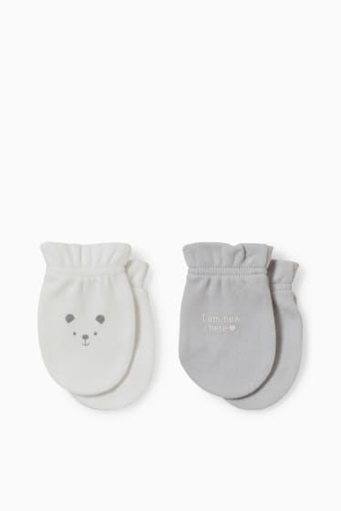 Babys - Multipack 2er - Anti-Kratz-Handschuhe - weiß