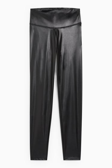 Mujer - CLOCKHOUSE - leggings - polipiel - negro
