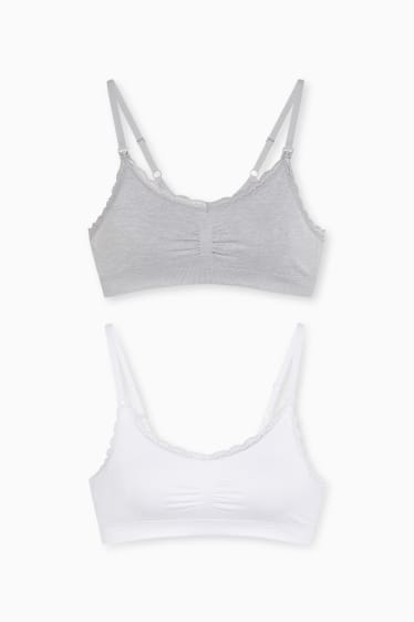 Women - Multipack of 2 - non-wired nursing bra - white / gray