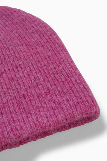 Damen - Strick-Mütze - pink