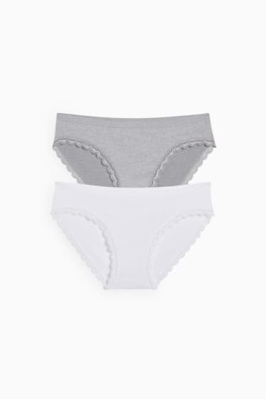 Femmes - Lot de 2 - culotte de grossesse - blanc / gris