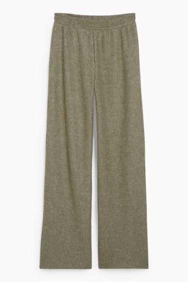 Kobiety - CLOCKHOUSE - spodnie z dzianiny - loose fit - zielony