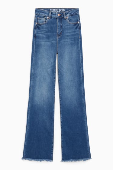 Dames - CLOCKHOUSE - flared jeans - high waist - jeansblauw