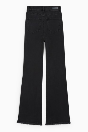 Dámské - CLOCKHOUSE - flared jeans - high waist - LYCRA® - černá