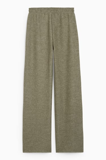 Kobiety - CLOCKHOUSE - spodnie z dzianiny - loose fit - zielony