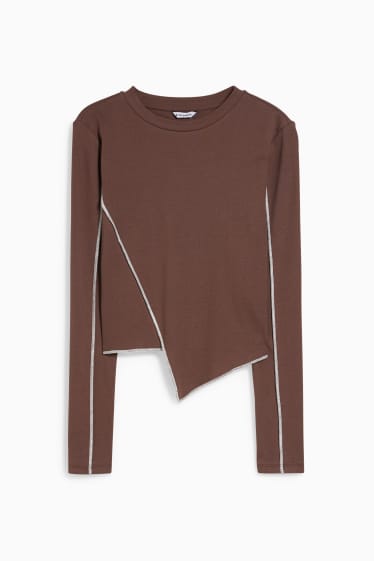 Teens & young adults - CLOCKHOUSE - cropped long sleeve top - brown