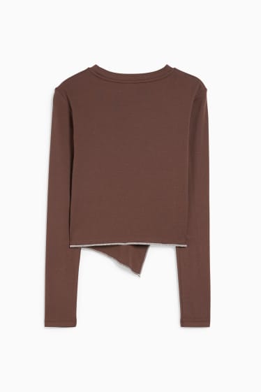 Teens & young adults - CLOCKHOUSE - cropped long sleeve top - brown