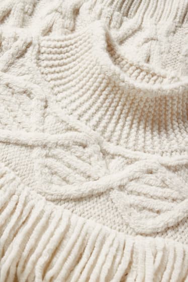 Women - Jumper - cable knit pattern - cremewhite