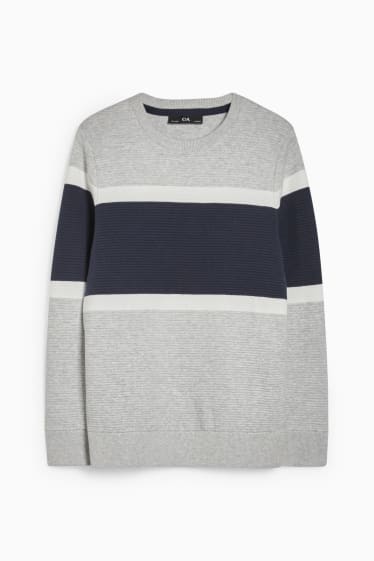 Enfants - Pullover - gris / bleu foncé