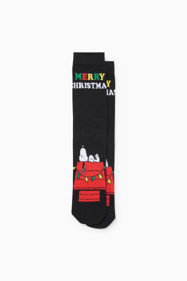 Pánské - Vánoční ponožky s motivem - Snoopy - černá