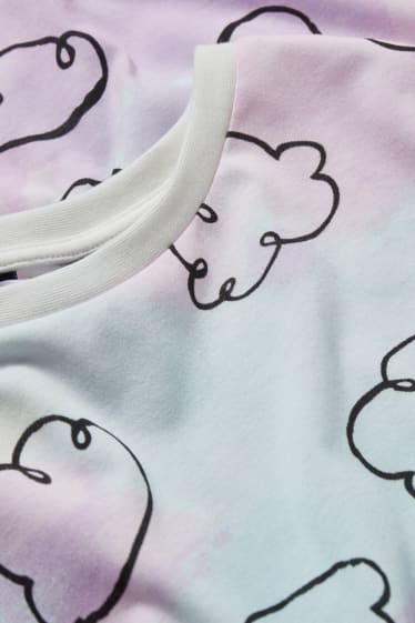 Dospívající a mladí - CLOCKHOUSE - tričko na spaní šortky - se vzorem - barevná