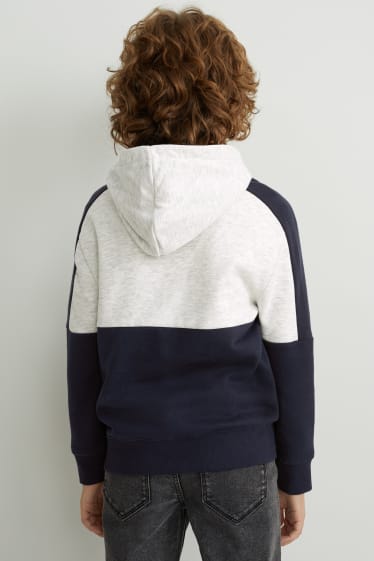 Kinderen: jongens - Hoodie - donkerblauw / wit