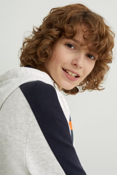 Kinderen: jongens - Hoodie - donkerblauw / wit