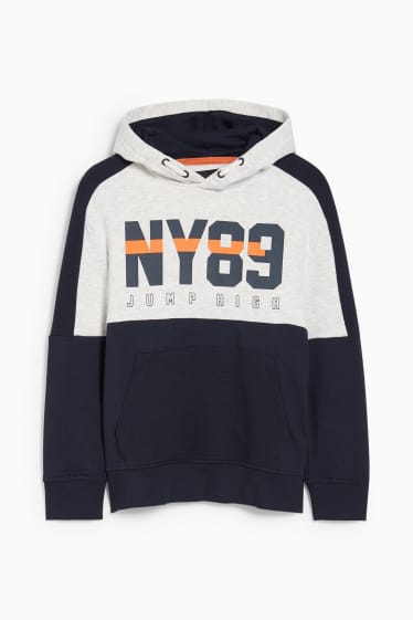 Kinderen: jongens - Hoodie - donkerblauw / wit