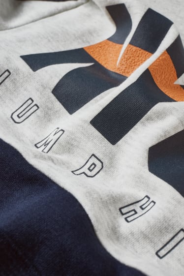 Kinderen: jongens - Hoodie - donkerblauw / wit