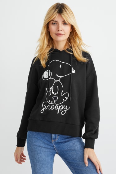 Dames - Hoodie - Snoopy - zwart