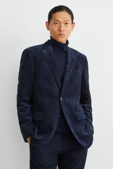 Hommes - Veste de costume - regular fit - matière texturée - bleu foncé