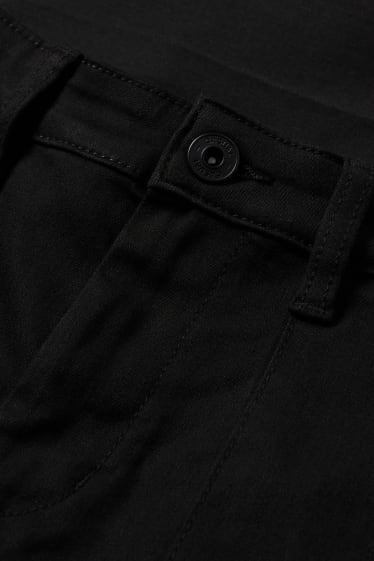 Femmes - Pantalon en toile - high-waist - flared - noir
