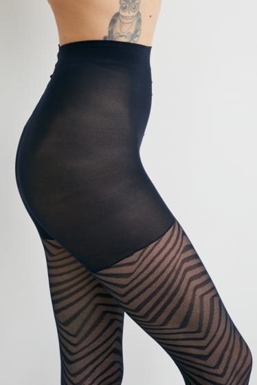 Dona - Mitges fines - LYCRA® - 50 DEN - estampat - negre