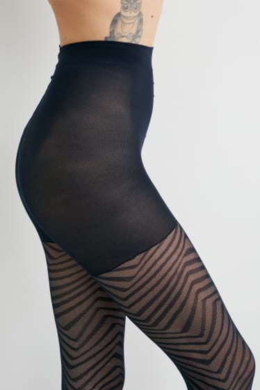 Femmes - Collants fins - LYCRA® - 50 DEN - à motifs - noir