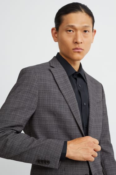 Hommes - Veste de costume - slim fit - LYCRA® - à carreaux - gris foncé