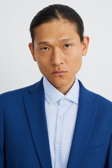 Uomo - Camicia business - slim fit - colletto cutaway - facile da stirare - a pois - azzurro