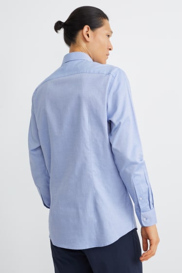 Pánské - Business košile - slim fit - kent - snadné žehlení - světle modrá